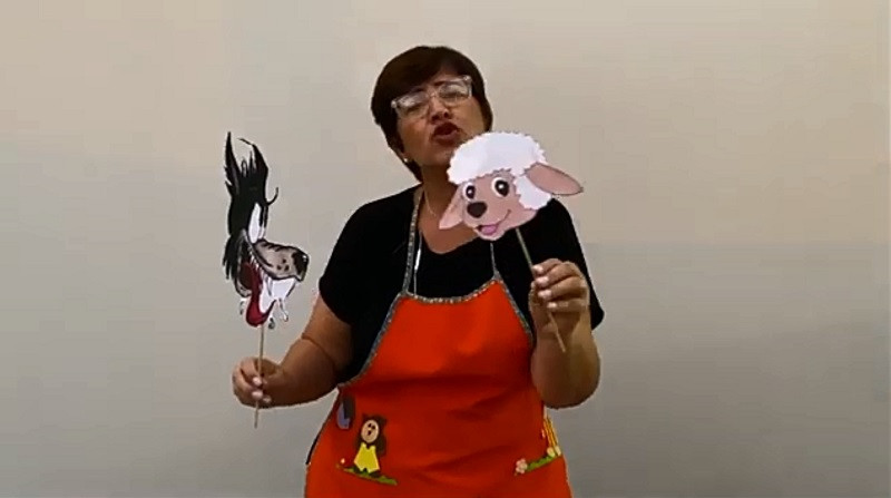 Professora Eleusa, da EMEB Rubens Zumstein. Foto: Reprodução/Youtube
