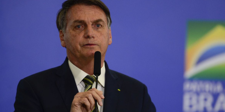 O presidente da República, Jair Bolsonaro, durante a solenidade. Foto: Marcello Casal Jr/Agência Brasil