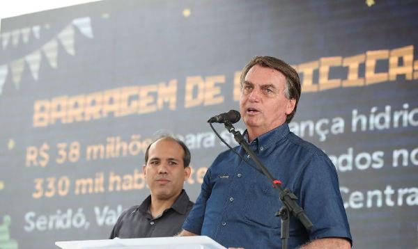 Presidente Jair Bolsonaro esteve em Jucurutu, Rio Grande do Norte, para participar de visita t??cnica ?? Barragem de Oiticica.??C??mera: Marcos Corr??a/PR