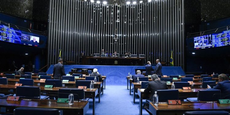 Plenário do Senado Federal durante sessão deliberativa ordinária semipresencial. Foto: Roque de Sá;Agência Senado
