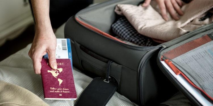 A man preparing to travel