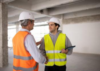 Builders on a construction site