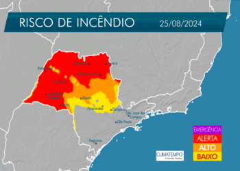 Temperatura pode chegar a 36ºC na região e aumenta risco de incêndio
