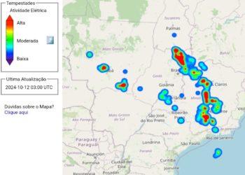 Vídeo: Franca tem registro de raios intensos na tempestade, porém região tem maior densidade de registros