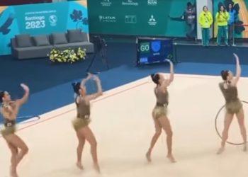 Veja vídeo: Conjunto brasileiro de ginástica rítmica faz apresentação gratuita em Franca
