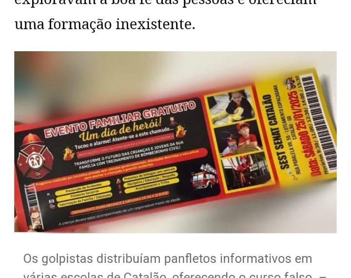 Divulgação de evento alvo de golpe em Goiás