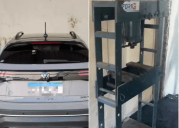 Operação no Aeroporto III encontra carro suspeito e prensa usada no tráfico de drogas