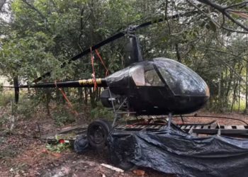 Bandidos furtam helicóptero de garagem em Franca para cobrar resgate