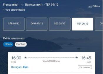 Azul inicia nova rota entre Franca e Barretos e preço da passagem chama a atenção.