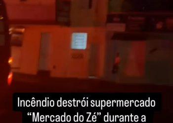 Incêndio destrói “Mercado do Zé” durante a madrugada no bairro Santa Cruz em Franca.